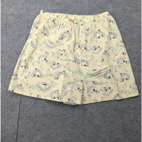 Vintage Pajama Set Womens Medium Shorts Button Up Rainbow Retro Cottage Sheep - Picture 10 of 12